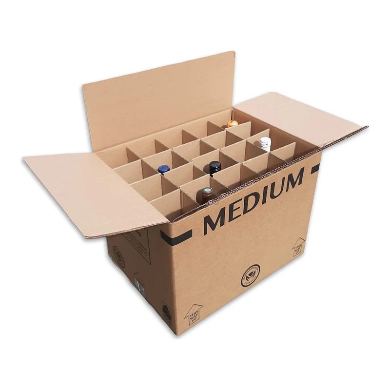 HomePak bottle divider inside a medium box